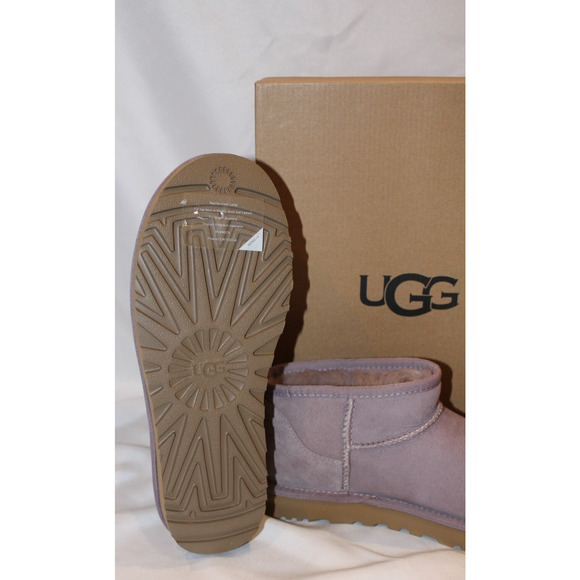 UGG WOMEN'S ULTRA MINI SUEDE SHEARLING LINED BOOTS SGPR PURPLE - Picture 7 of 7